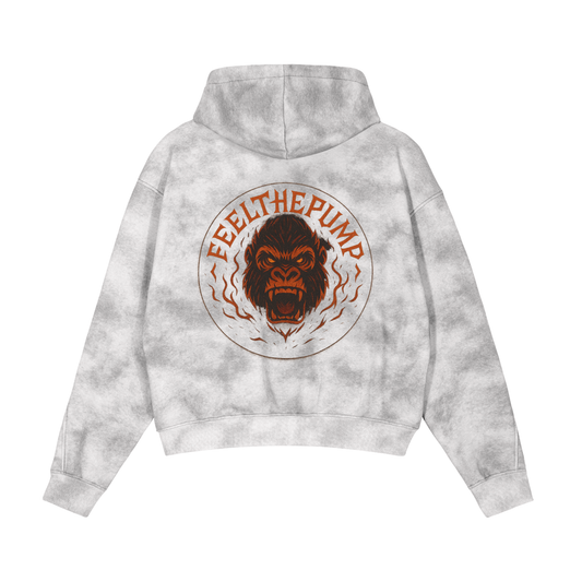 Dirty Washed Boxy Zip-up Fleece Hoodie