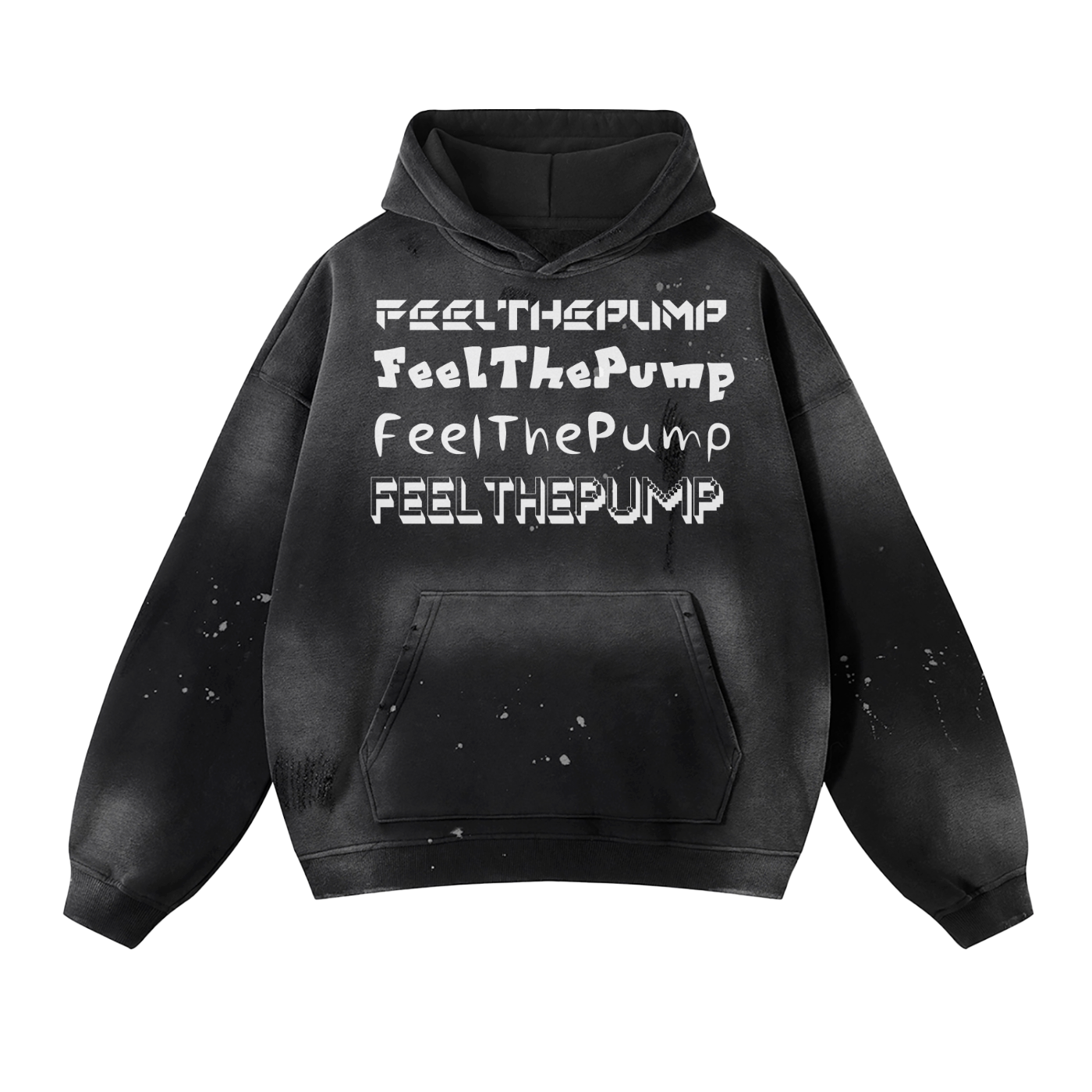 Vintage Wash Frayed Fleece Hoodie - 360 GSM